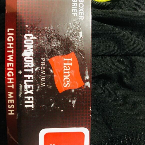 Hanes Comfort Flex Fit Lightweight Mesh Men's Boxer Brief Underwear Black Small - Picture 4 of 5